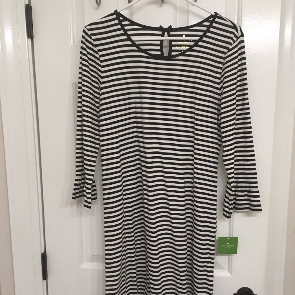 NWT Kate Spade black and white stripe sleep dress